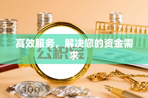 资讯高效服务，解决您的资金需求