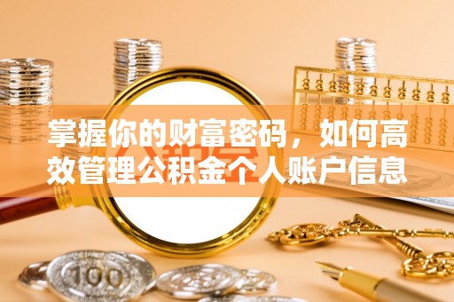 资讯掌握你的财富密码，如何高效管理公积金个人账户信息