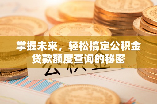 资讯掌握未来，轻松搞定公积金贷款额度查询的秘密