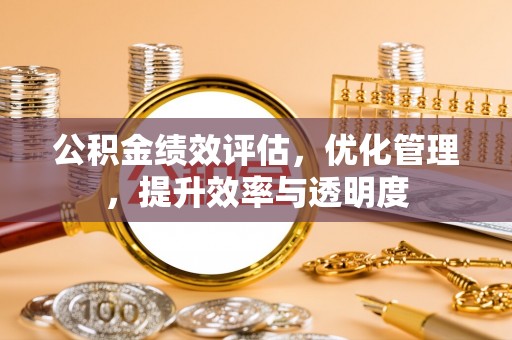 资讯公积金绩效评估，优化管理，提升效率与透明度