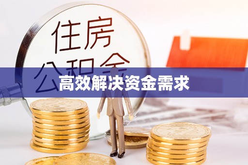 资讯高效解决资金需求