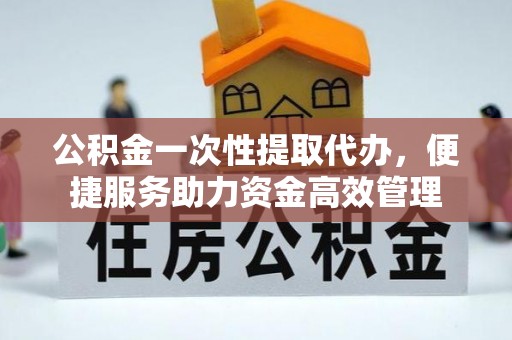 资讯公积金一次性提取代办，便捷服务助力资金高效管理