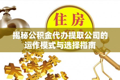 资讯揭秘公积金代办提取公司的运作模式与选择指南